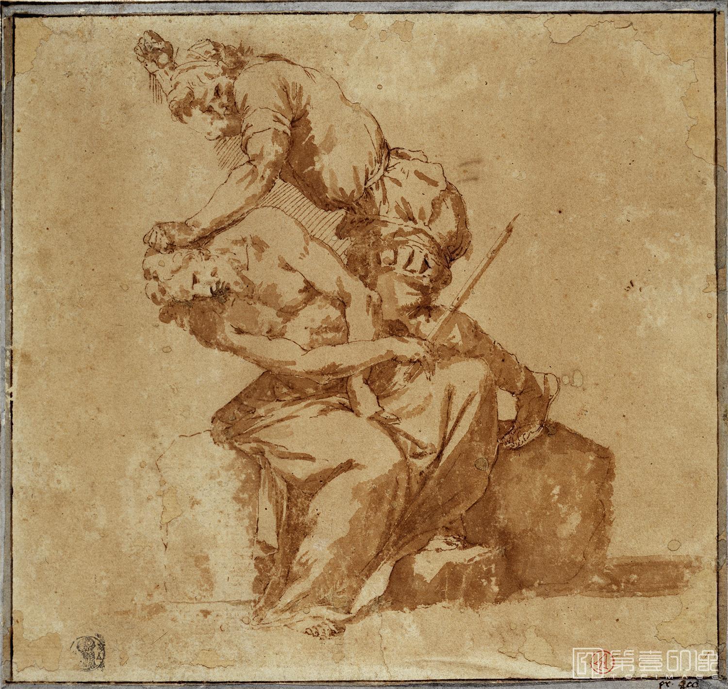 素描-西班牙普拉多美术馆素描藏画-Ribera, Jose de-La Coronacion de espinas-1544